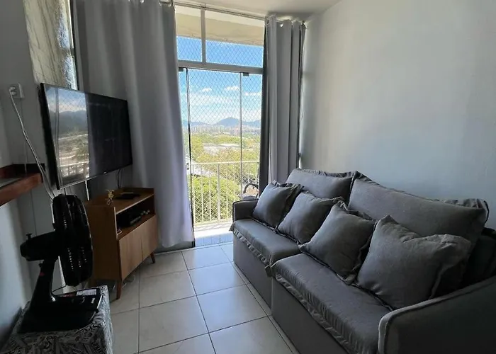 Complete Apartment In Barra Da Tijuca With A Privileged View - Cozinha, Fogao, Geladeira, Tv Smart, Ar Condicionado, Tudo Novo - Balsa Para A Praia Gratis Na Rua Do Condominio E Estacionamento Gratuito